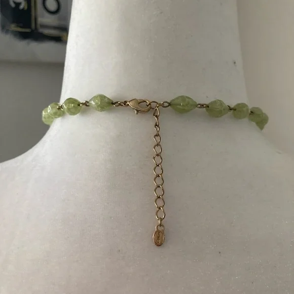 Monet Vintage Green Stones Necklace - Picture 3 of 3